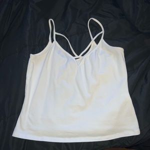 White criss cross tank top